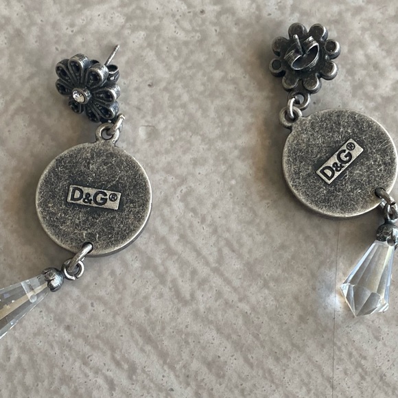 Dolce & Gabbana authentic vintage baroque pendant portrait drop earrings crystal - Picture 2 of 4